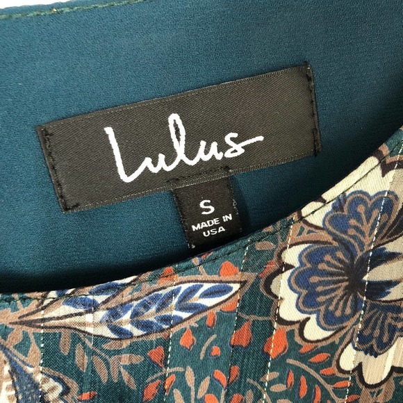 Lulus Size Small Green Floral Shift Dress - Picture 2 of 7